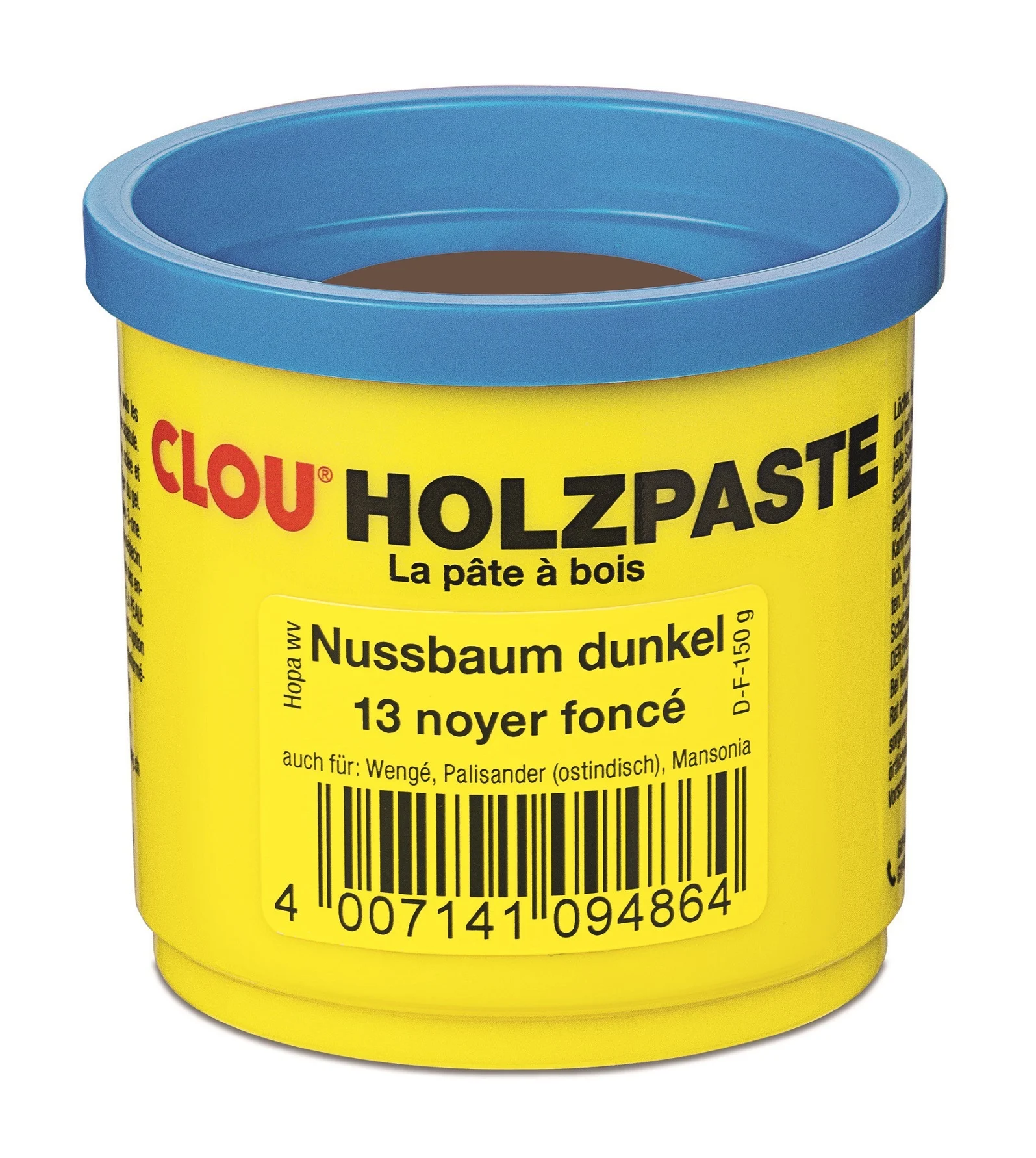 Bild von Clou Holzpaste wasserverdünnbar Nussbaum Dunkel 150 g