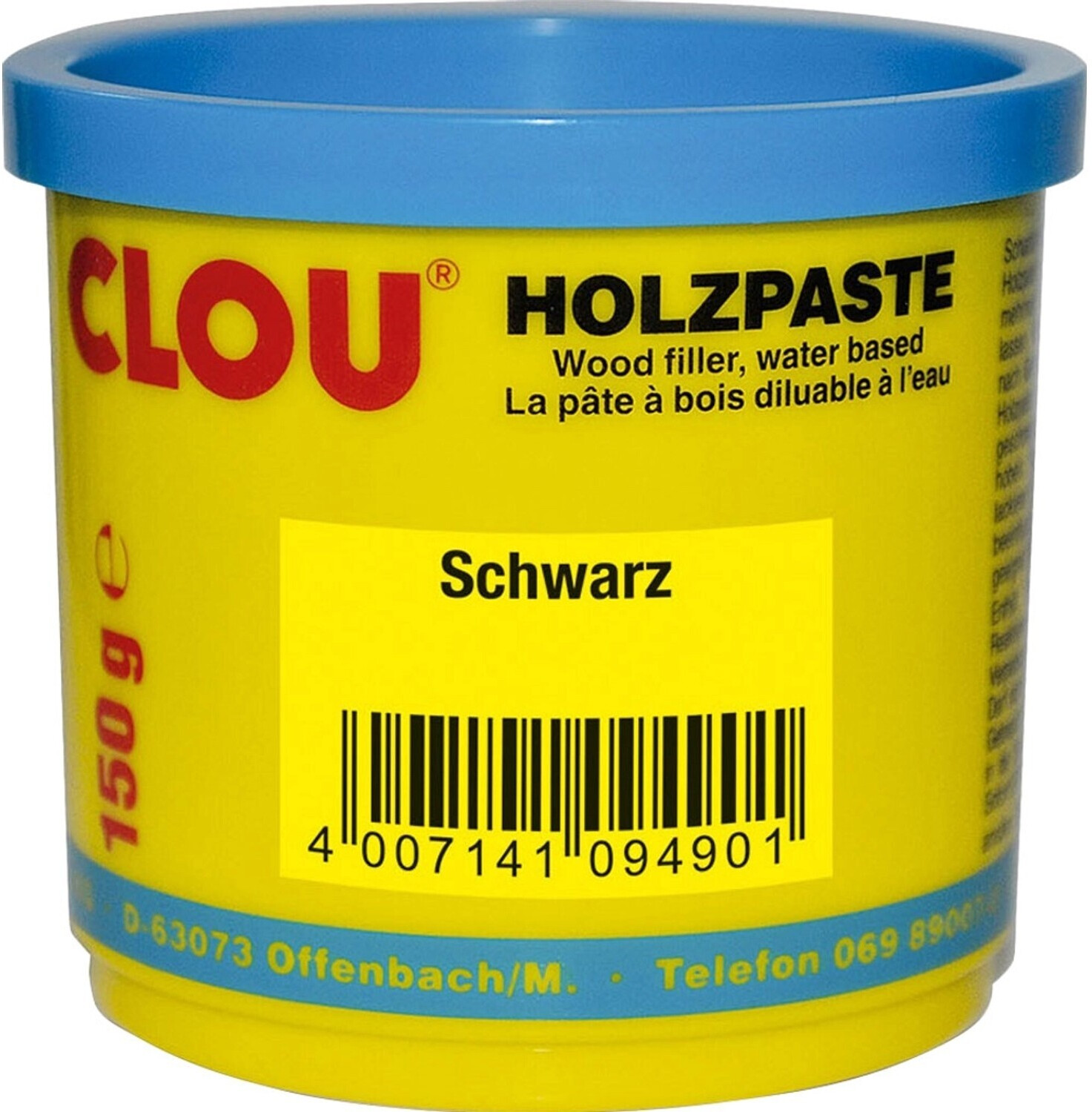 Bild von Clou Holzpaste zum Reparieren und Auskitten von Holzschäden schwarz, 150 g: gebrauchsfertige Paste geeignet für den gesamten Innenbereich