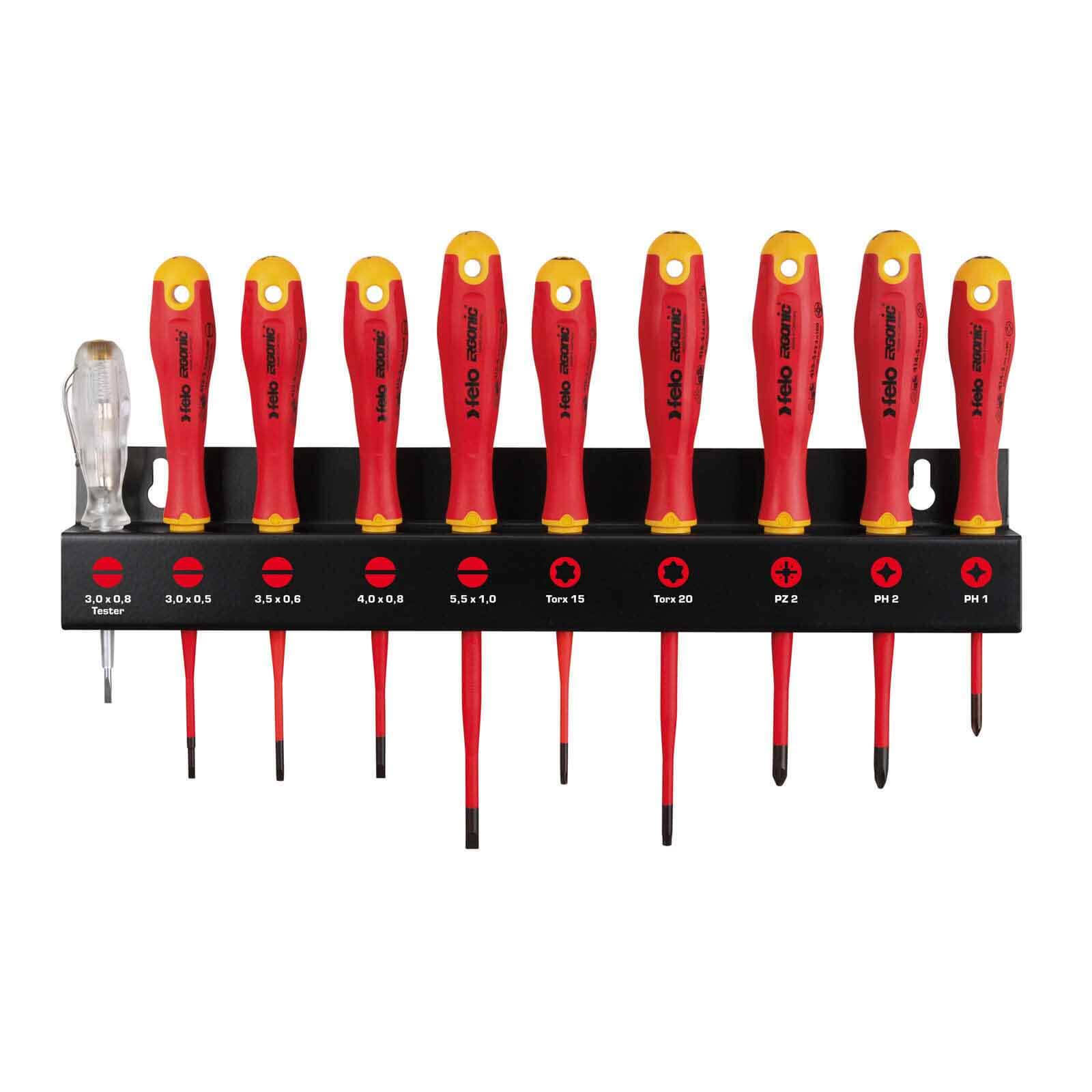 Bild von Felo Schraubendreher ERGONIC VDE E-Slim - XL Schraubendrehersatz mit 3K-Griff, 10-teilig