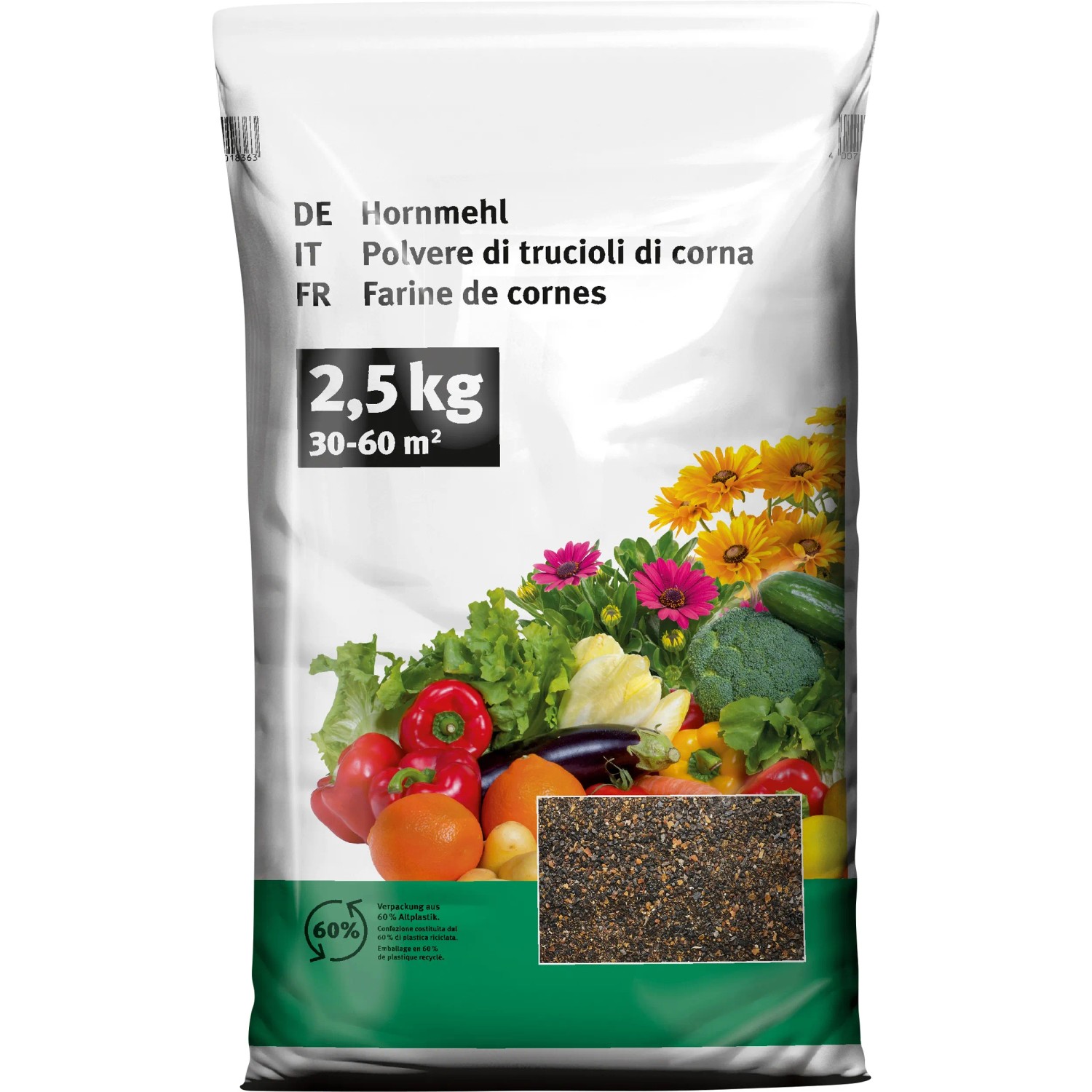 Bild von BIO Hornmehl 2,5 kg 30-60 m2
