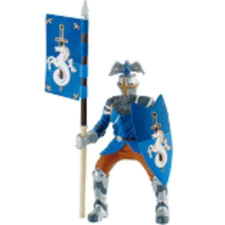 Bild von Bullyland 80785 - Spielfigur Turnier Ritter in blauer Rüstung mit Schild und Fahne, ca. 12,5 cm, detailgetreu, PVC-frei, ideal als kleines Geschenk für Kinder ab 3 Jahren
