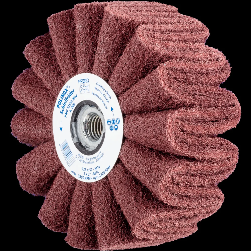 Bild von Pferd, Schleifmittel, POLINOX Vlies Schleifrad PNG Ø 125 x 50 mm Gewinde M14 A 280 für schliff & Finish 2 St. (280)
