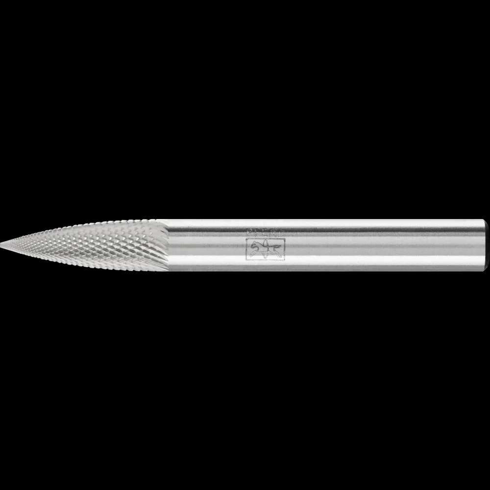Bild von Pferd, Fräser, Frässtift Hartmetallfrässtift spitzbogenförmig 6x18 mm Schaft ø 6 Zahnung MICRO für die bearbeitu
