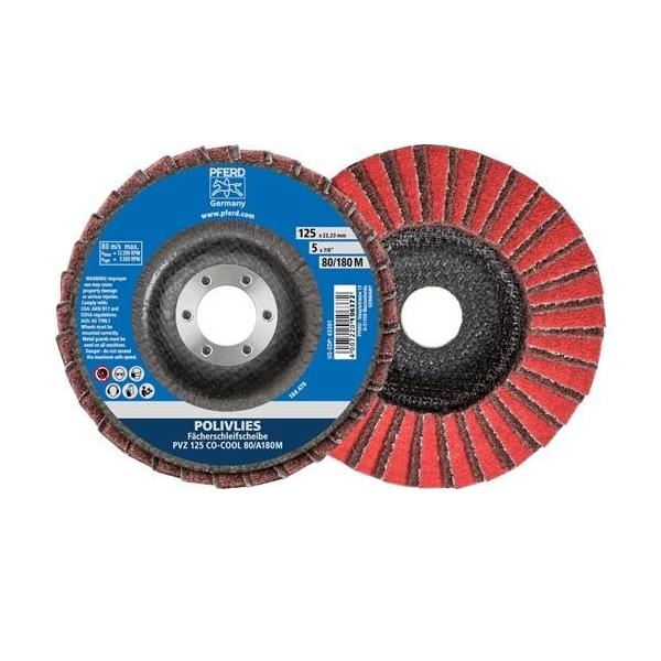 Bild von Pferd 44695112 Polivlies Schleifscheibe Fächerscheibe PVZ - Ø 115 mm, Breite: 18 mm, Bohrungsdurchmesser: 22,23