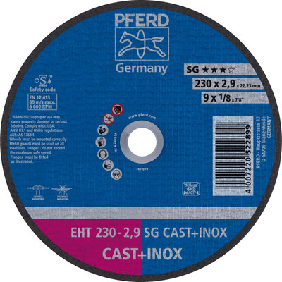 Bild von PFERD EHT 230-2,9 SG CAST+INOX 61328832 Trennscheibe gerade 230mm 25 St. Edelstahl, Gusseisen, Stahl