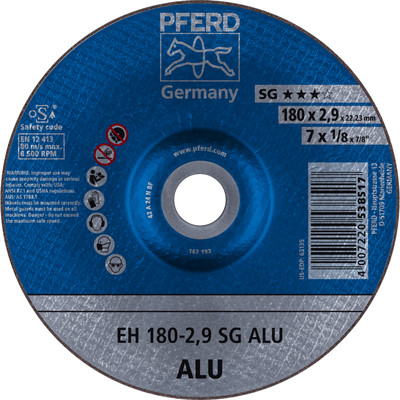 Bild von PFERD 538517 Trennscheiben,Leistungs Llinie SG, ALU, Gerade Ausführung EHT, Form 42, 180mm x 2.9mm, 25 Stück