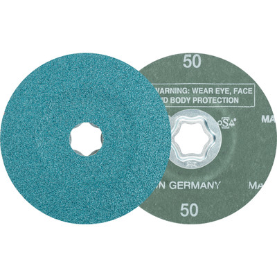 Bild von PFERD - COMBICLICK Zirkon Fiberscheibe Ø 115 mm Z50 für hohen Abtrag auf Stahl