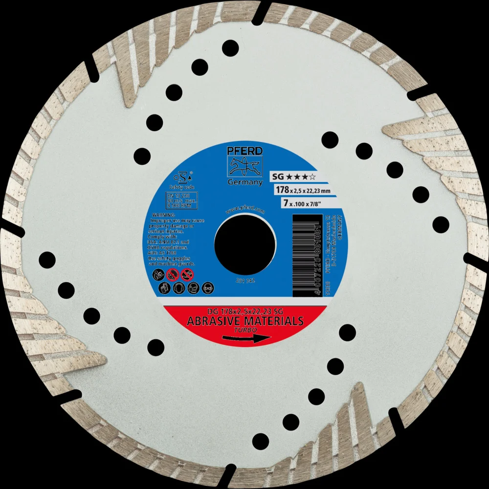 Bild von PFERD - Diamant-Trennscheibe DG 178x2,5x22,23 mm SG z. Trennen v. Stein/Beton,hohe Schnittqualität
