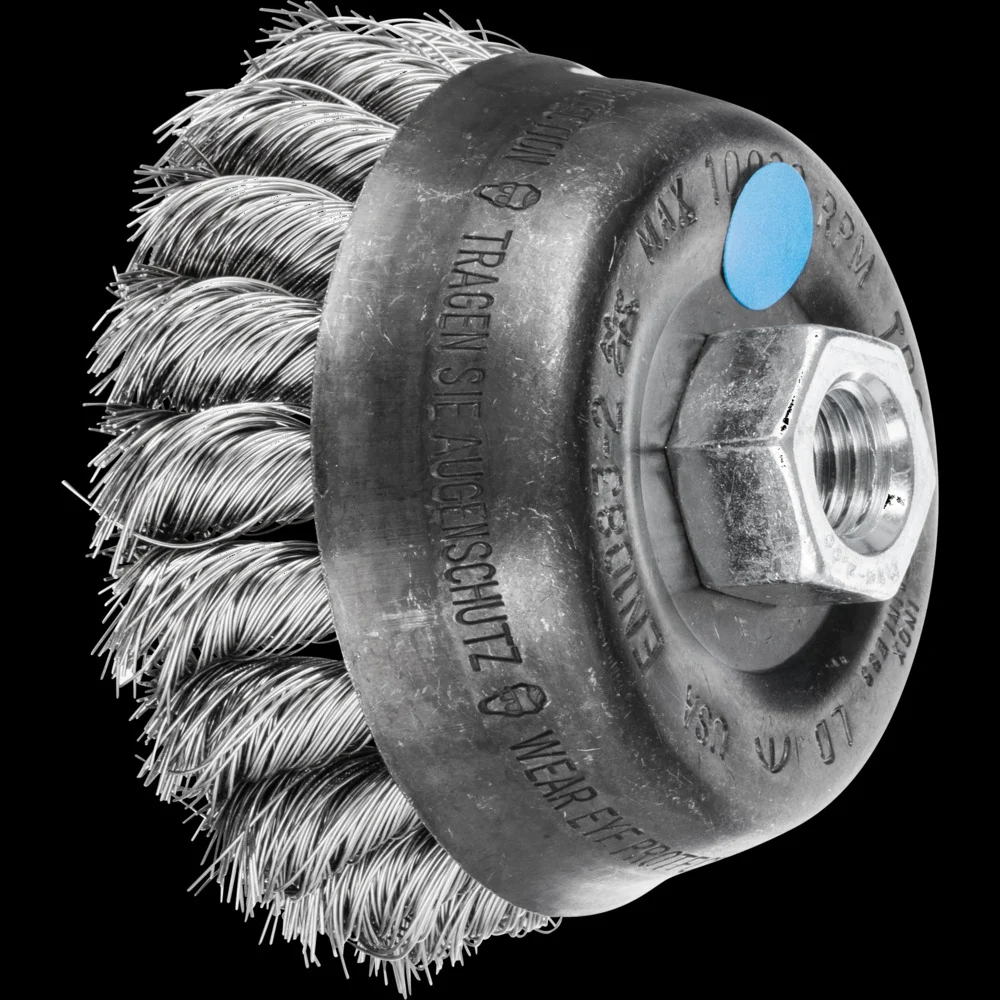 Bild von PFERD Topfbürste gezopft TBG | Ø 80mm M14 Edelstahl-Draht-ø 0,35 | 43306033 – für Winkelschleifer