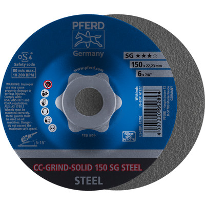 Bild von PFERD TOOLS CC-GRIND SOLID Schleifscheibe 150x22,23 mm COARSE Leistungslinie SG STEEL für Stahl