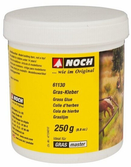 Bild von NOCH Gras- Kleber/elektrostatische Begrasung/Grasleim für statische Grasfasern/alle Spurweiten/realistische Beflockung/geeignet für Gras-Master / 250 g Dose/DIY