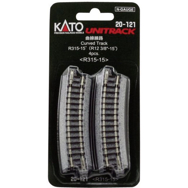 Bild von KATO Gleise-Set 7078104 7078104 N Kato Unitrack Gebogenes Gleis 15 ° 315 mm 4 St.
