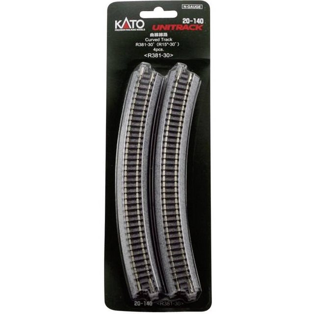 Bild von KATO 7078107 N Unitrack Gebogenes Gleis 30° 381mm 4St.