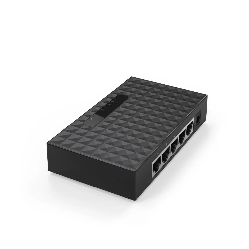 Bild von Hama Hama Netzwerk-Switch 5 Port 10/100 schwarz Netzwerk-Switch (Energieeffizienter Betrieb)