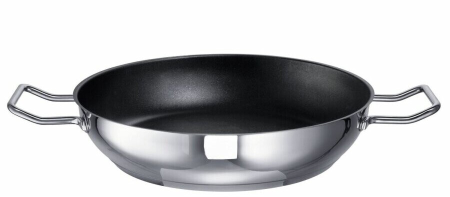 Bild von Schulte-Ufer Industar for Professionals Schmorpfanne mit Griffen aus Edelstahl in der Farbe Silber-Schwarz, Durchmesser: 32cm, 163048-32