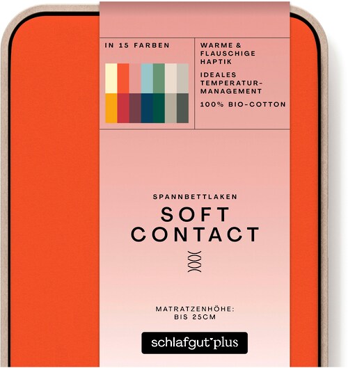 Bild von Schlafgut Spannbettlaken Soft Contact, Feinbiber, Gummizug: rundum, (1 Stück), 100% Bio Baumwolle