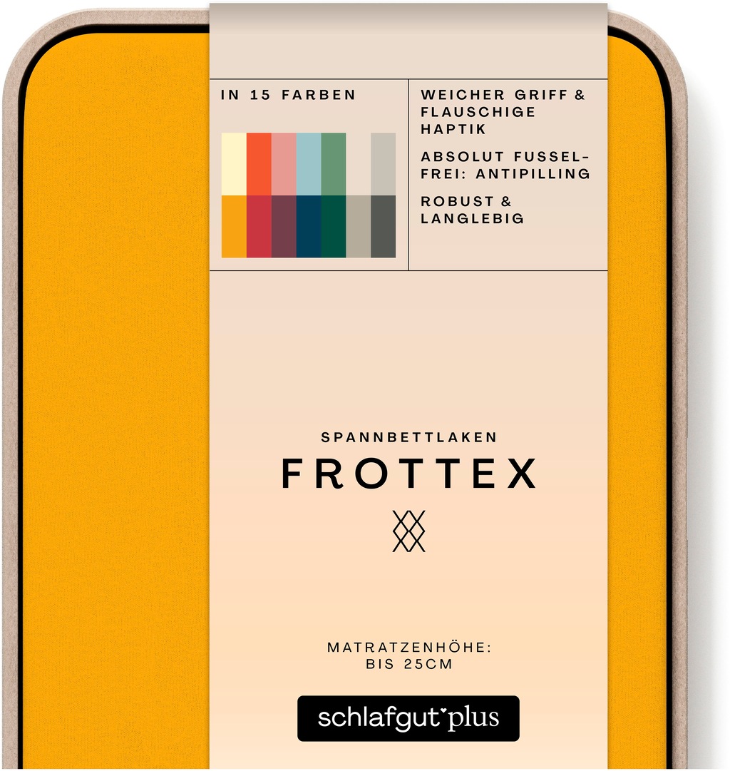 Bild von schlafgut Frottex Spannbettlaken bis 160x200cm, Frottee Yellow Deep aus kuscheliger Baumwolle