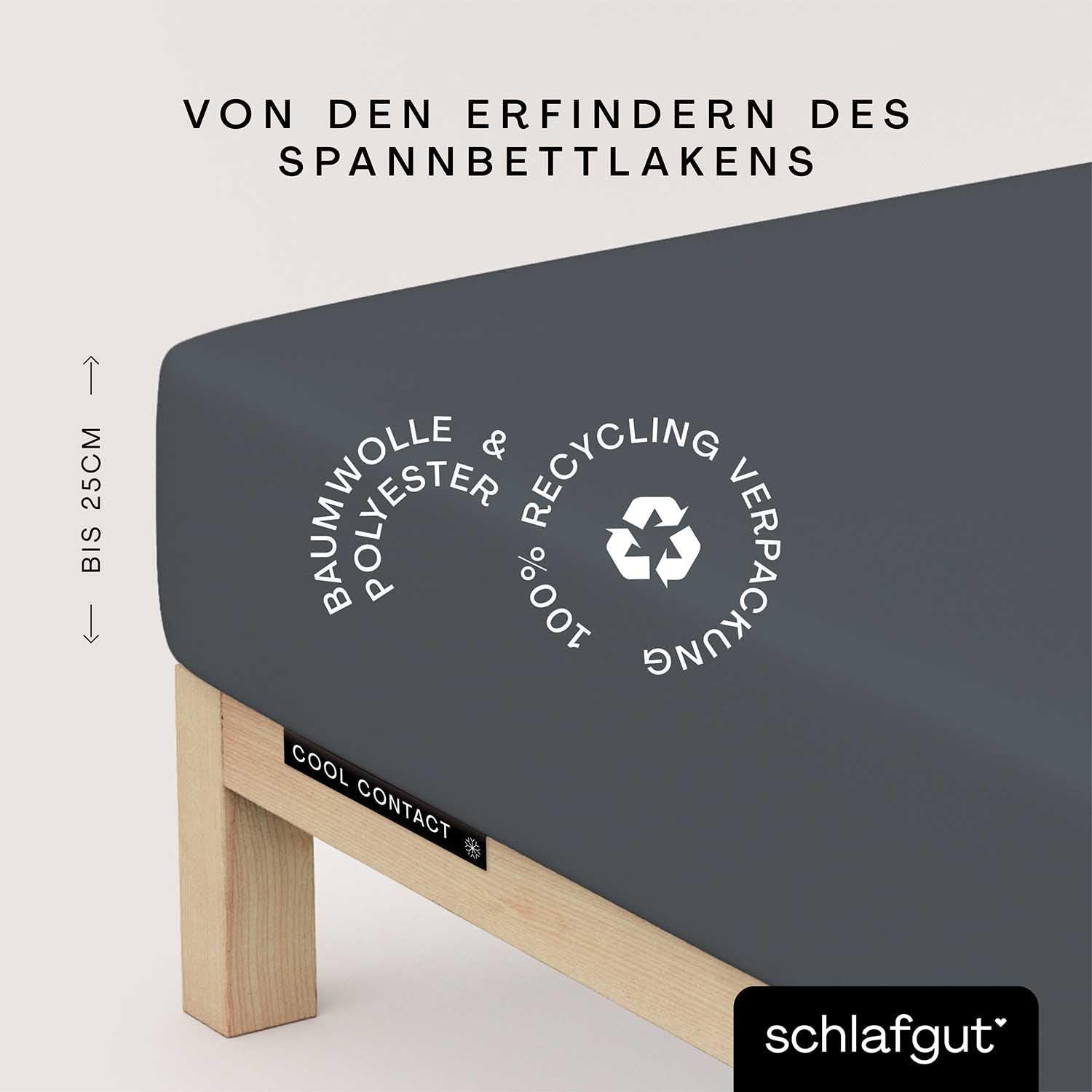 Bild von Schlafgut Spannbettlaken Cool Contact, Microfaser, Gummizug: rundum, (1 Stück), 100% gekämmte Mikrofaser