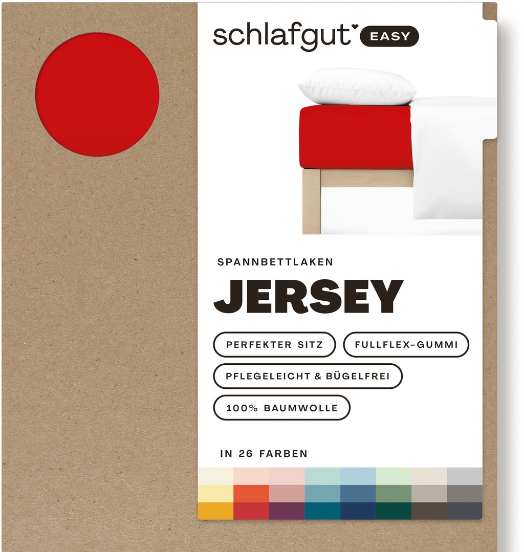 Bild von Schlafgut Spannbettlaken EASY aus 100% Baumwolle, weich & saugfähig, Marken-Bettlaken, Jersey, Gummizug: rundum, (1 Stück), für Matratzen bis 22 cm Höhe, in 90x200, 140x200 oder 180x200 cm