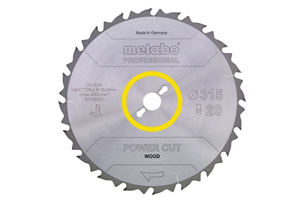 Bild von metabo Kreissägeblatt, "power cut wood - professional", 350 x 30 mm, Zähnezahl 22