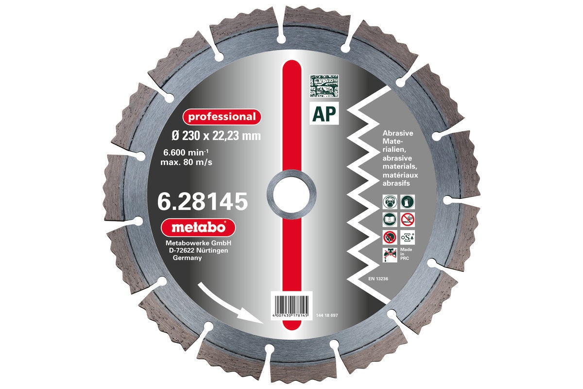 Bild von metabo Trennscheibe, Ø 115 mm, Diamant 115 x 2,15 x 22,23 mm professional AP Abrasiv