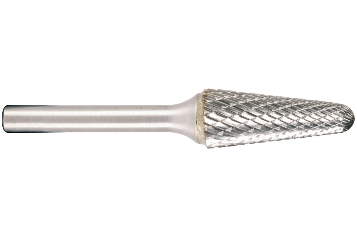 Bild von metabo Schaftfräser, Hartmetall-Fräser 6 x 18 x 50 mm Schaft 6 mm Rundkegel / L-Form