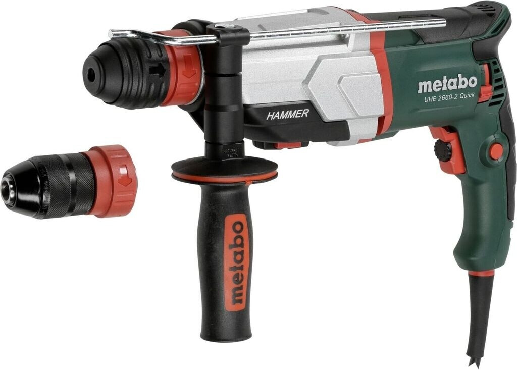 Bild von Metabo Multihammer UHE 2660-2 Quick Set – 600697510 – Multihammer zum Hammerbohren, Bohren in zwei Gängen und Meißeln – 4 m Kabellänge