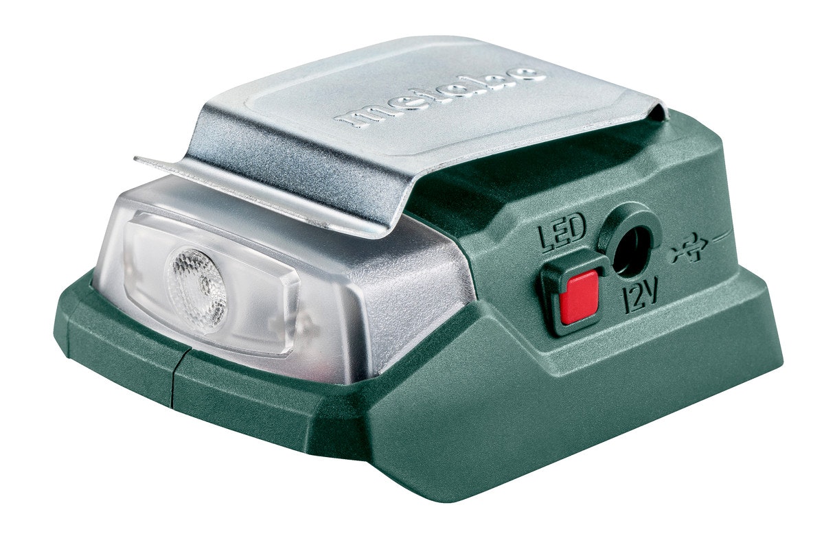 Bild von Akku-Power-Adapter PowerMaxx PA 12 LED-USB (600298000), 12 V Anschluss + 5 V USB + LED-Licht, Karton