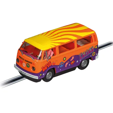 Bild von Carrera - 20031095 - Carrera Digital 132 I VW Bus T2b Peace and Love I Hippie Stil auf der Rennstrecke I Slotcar im Maßstab 1:32 I Authentische Frontbeleuchtung I Slotcar für Carrera Rennbahn