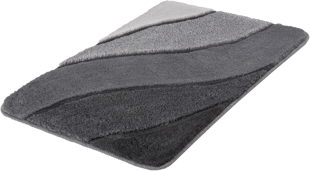 Bild von Kleine Wolke Badematte Serenade, Höhe 20 mm, rutschhemmend beschichtet, fußbodenheizungsgeeignet, Kunstfaser, rechteckig, 2er-Set 50x60 cm / 70x120 cm, Badteppich, Wellen Design, Farbverlauf, Hoch-Tief Effekt, waschbar