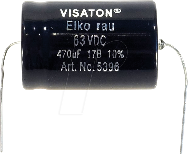 Bild von Visaton Tonfrequenz-Elkos mit rauer Folie 470 µF 63 VDC, 10% Toleranz Lautsprecher