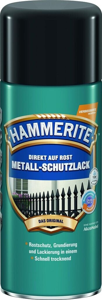 Bild von Hammerite Metallschutzlack Spray Matt, 3in1- Rostschutz, Schwarz, 400 ml