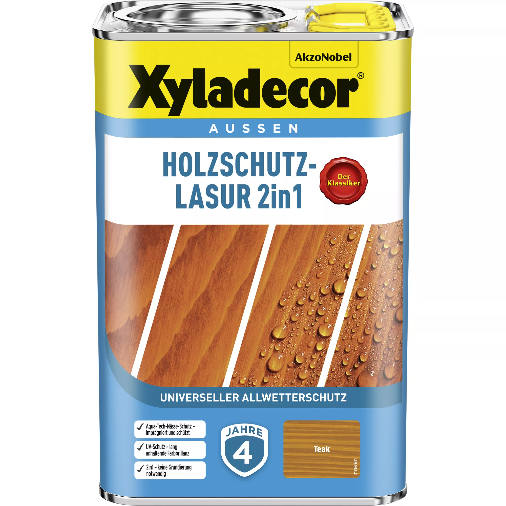 Bild von Xyladecor 2in1 Holzschutzlasur teakfarben 4 l