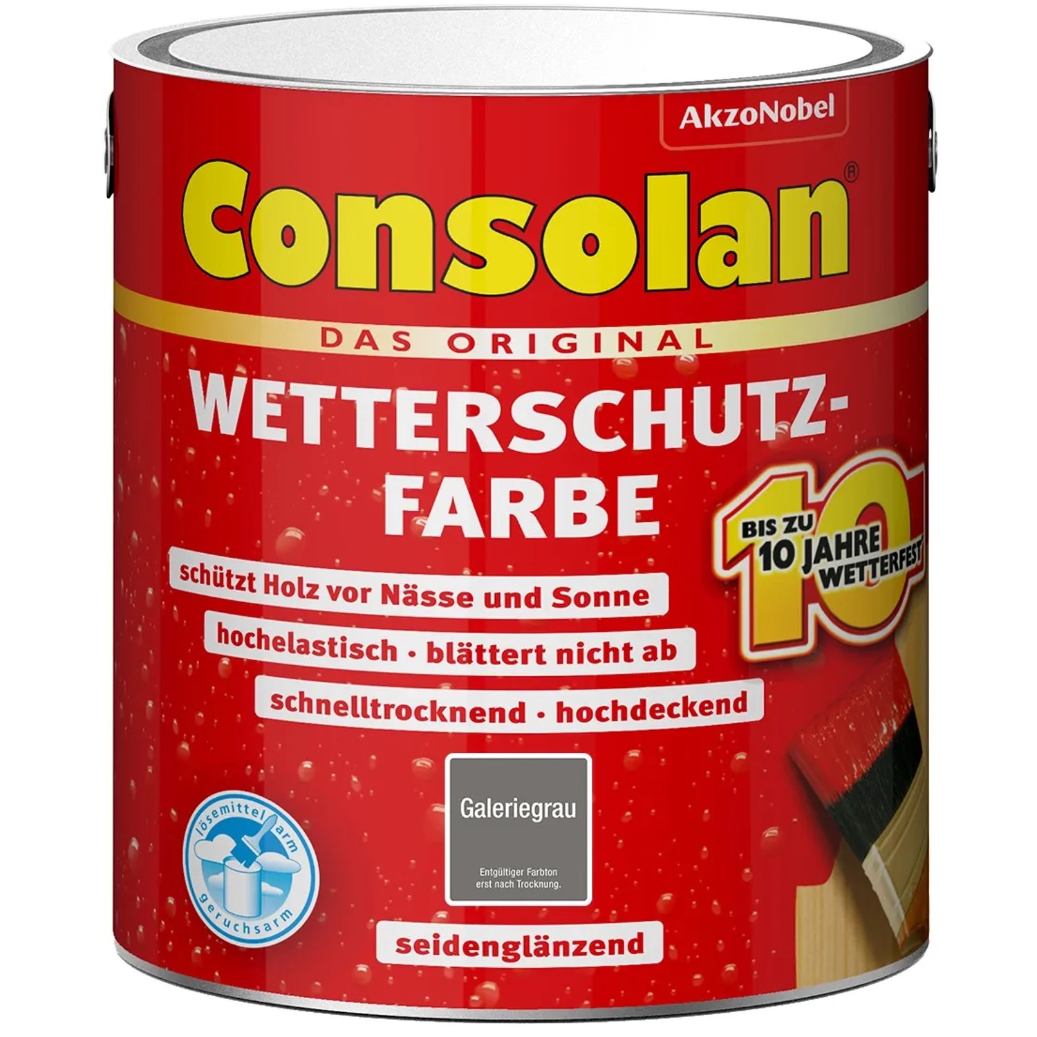 Bild von Consolan Wetterschutzfarbe Galeriegrau Seidenglänzend 2,5 l