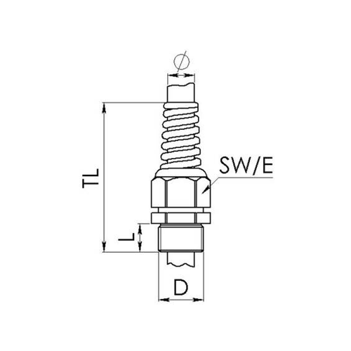 Bild von Wiska 10103499 Kabelverschraubung - Schlagfest mit Biegeschutz