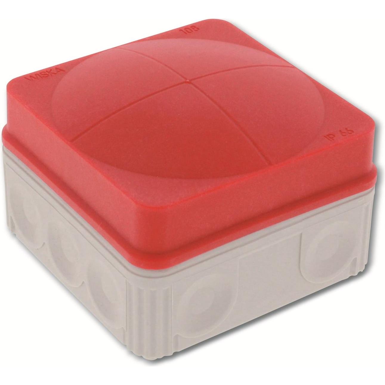 Bild von Wiska, Abzweigdose, 10060632 Abzweigkasten (L x B x H) 76 x 76 x 51mm Weiss-Rot IP66