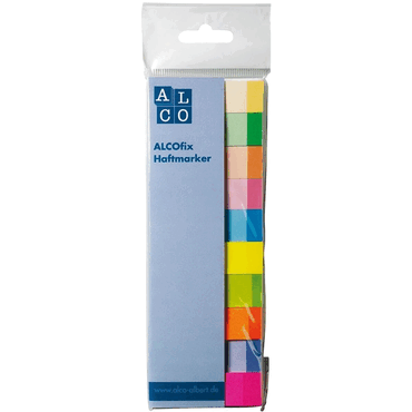 Bild von Alco, Haftnotiz, Haftmarker Alcofix 6826 aus Papier,  15 x 50mm, 10 x 50 Blatt, Multicolorfarben