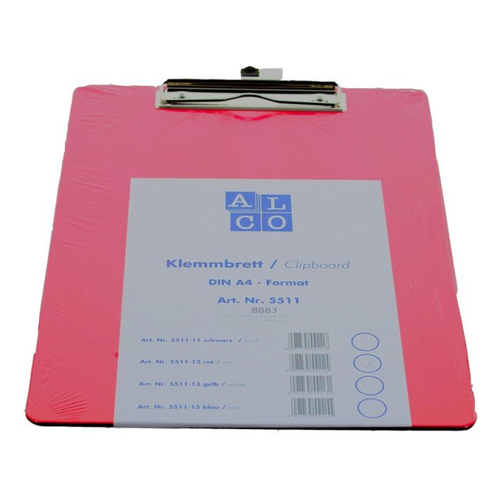 Bild von ALCO Schreibmappe Klemmbrett A4 Kunststoff rot