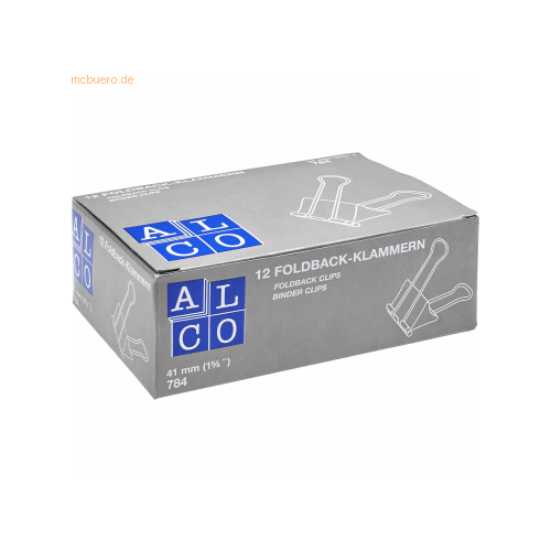 Bild von Alco Foldbackklammer Metall vernickelt 41mm rot - Praktische Büroklammer für alle Fälle