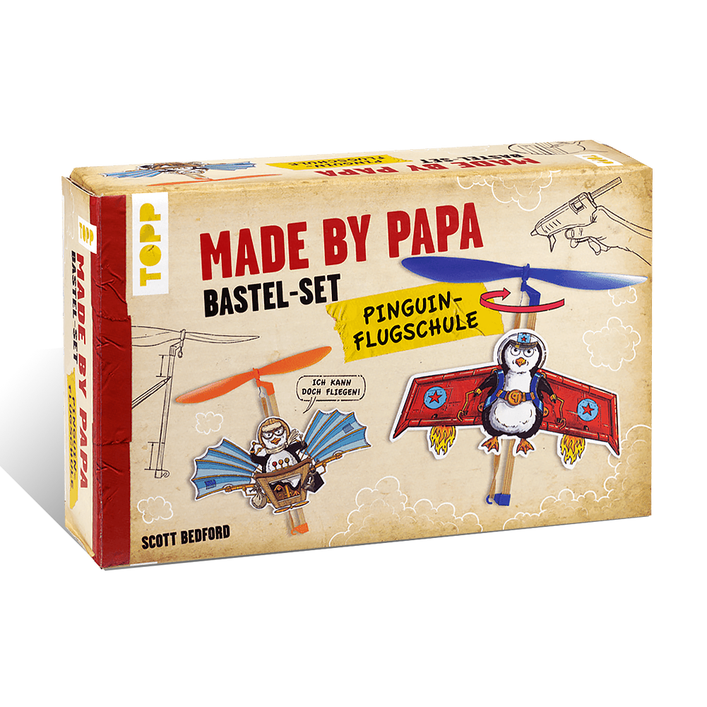 Bild von Made by Papa Bastel-Set Pinguin-Flugschule: Anleitung und Material für Zwei super-witzige Fliegende Pinguine