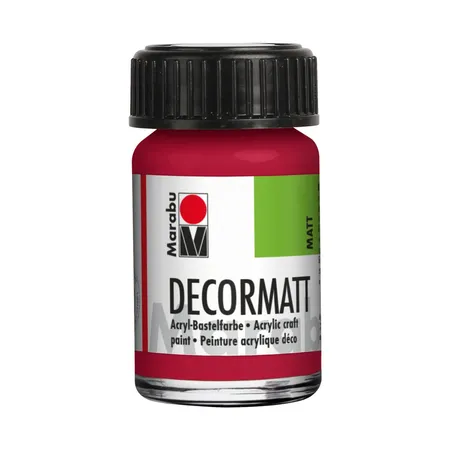 Bild von Marabu, Künstlerfarbe + Bastelfarbe, Decormatt Acryl 15 ml im Glas karminrot (Karminrot, 15 ml)