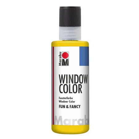 Bild von Marabu 04060004019 - Window Color fun & fancy, gelb 80 ml, Fensterfarbe auf Wasserbasis, ablösbar auf glatten Flächen wie Glas, Spiegel, Fliesen und Folie