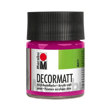 Bild von Marabu 14010005014 - Decormatt Acryl Magenta 014, 50 ml, samtmatte Acrylfarbe auf Wasserbasis, cremig und farbintensiv, speichelfest, wetterfest, zum freien Malen und Schablonieren