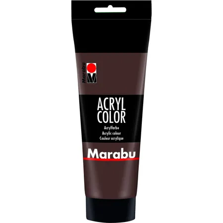 Bild von Marabu 12010025040 - Acryl Color mittelbraun 225 ml, cremige Acrylfarbe auf Wasserbasis, schnell trocknend, lichtecht, wasserfest, zum Auftragen mit Pinsel und Schwamm auf Leinwand, Papier und Holz