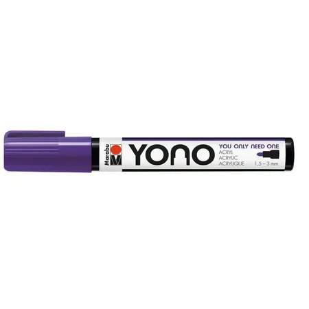 Bild von Marabu 12400103251 - YONO Marker, Violett 251, vielseitiger Acrylstift mit japanischer Rundspitze 1,5 - 3 mm, wasserbasiert, lichtecht und wasserfest, für nahezu alle Untergründe