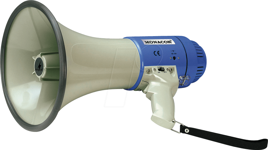 Bild von Monacor Megaphon TM-25 mit Haltegurt, (Megaphon), Audio Zubehör, Blau, Weiss