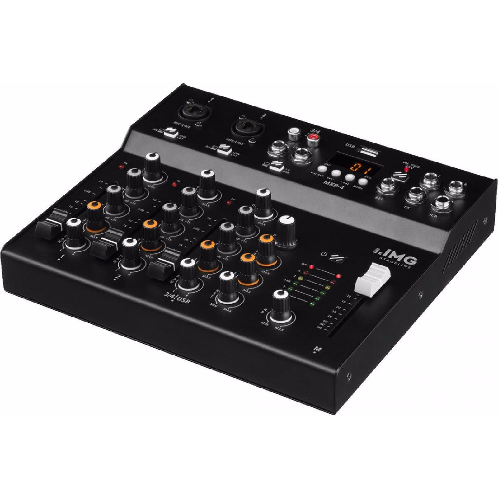 Bild von IMG StageLine MXR-4 Konsolen-Mischpult Anzahl Kanäle:4 Bluetooth, USB-Anschluss