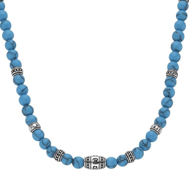 Bild von GIORGIO MARTELLO MILANO Collier schwarze Achat-, Tigerauge- oder syn. Türkis-Kugeln, Silber 925