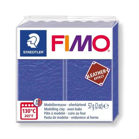 Bild von 6 x Staedtler Modelliermasse Fimo Kunststoff 57g leather-effekt indigo