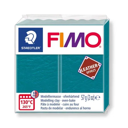 Bild von 6 x Staedtler Modelliermasse Fimo Kunststoff 57g leather-effekt lagune
